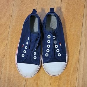Tommy Hilfiger girls navy blue shoes size 11 slip on canvas shoes